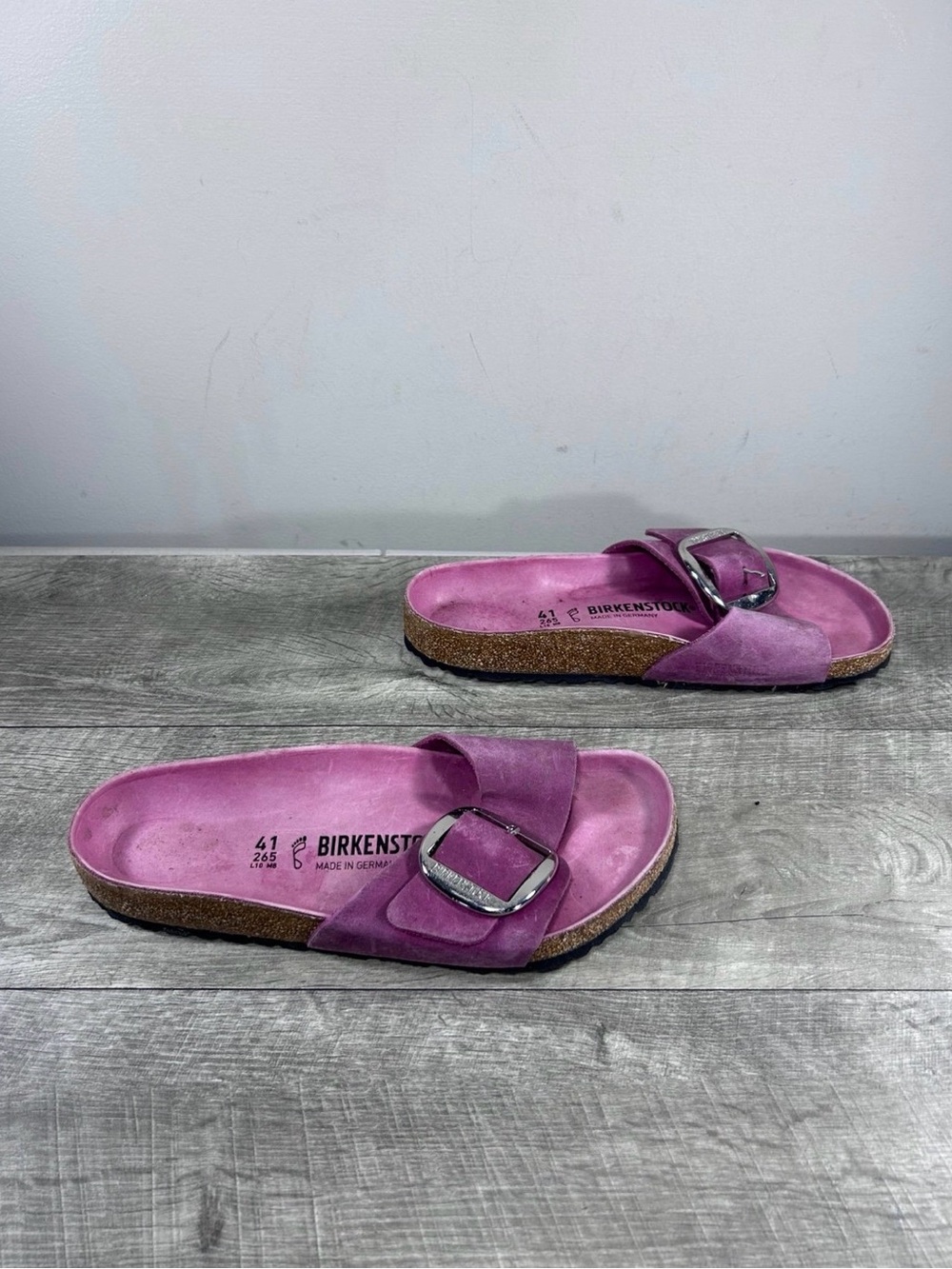 Birkenstock Madrid Big Buckle Sandals Festival Fuchsia Oiled Nubuck Leather 10